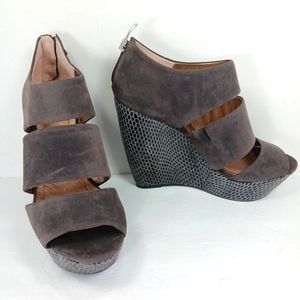 BCBGeneration Gray Platform Wedges